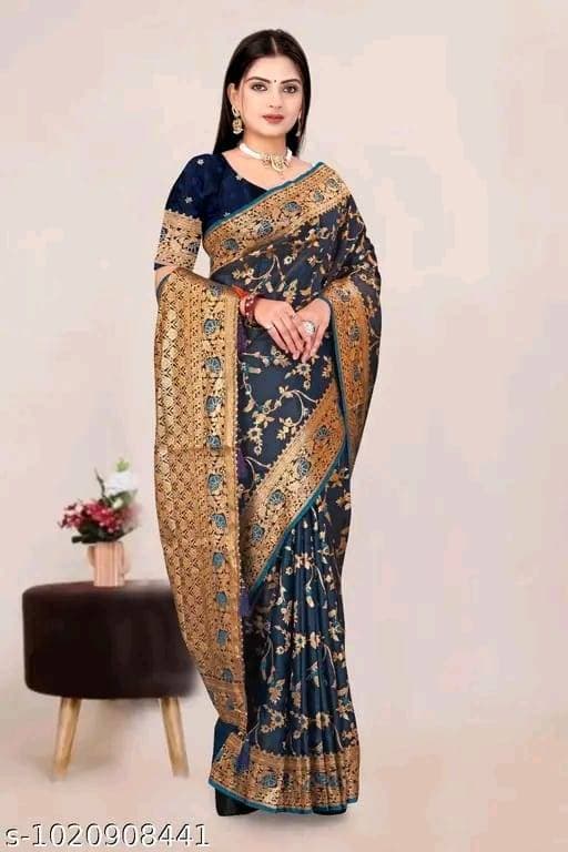 Banarasi satin silk saree with embroidery