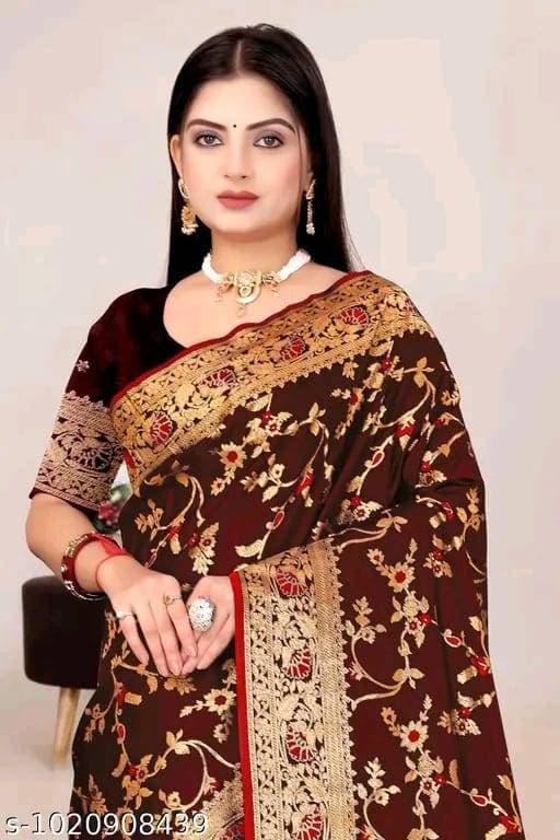 Banarasi satin silk saree with embroidery