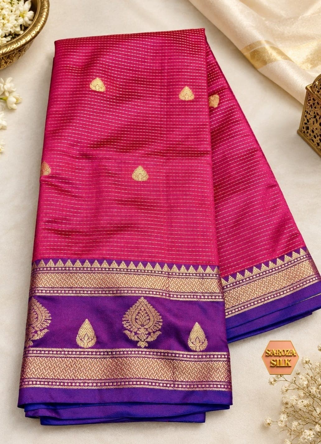 New latest collection cotton booti silk saree