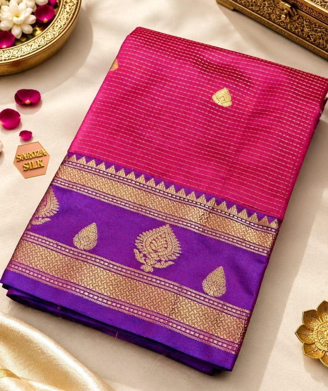 New latest collection cotton booti silk saree