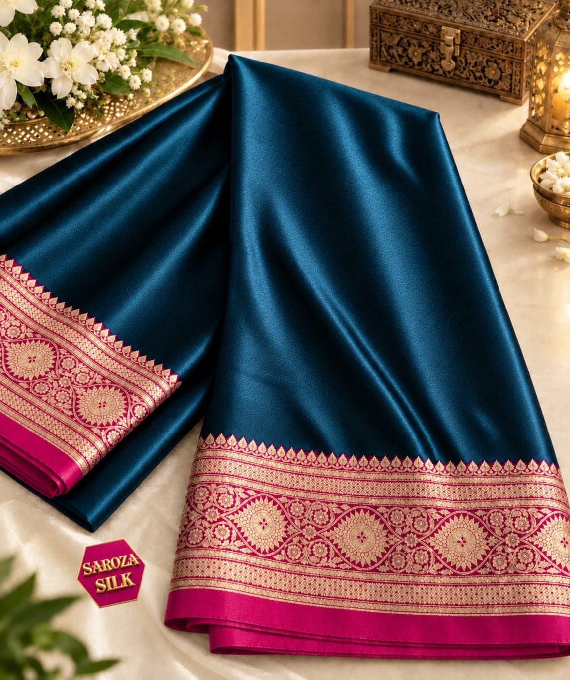 Mau satin silk saree