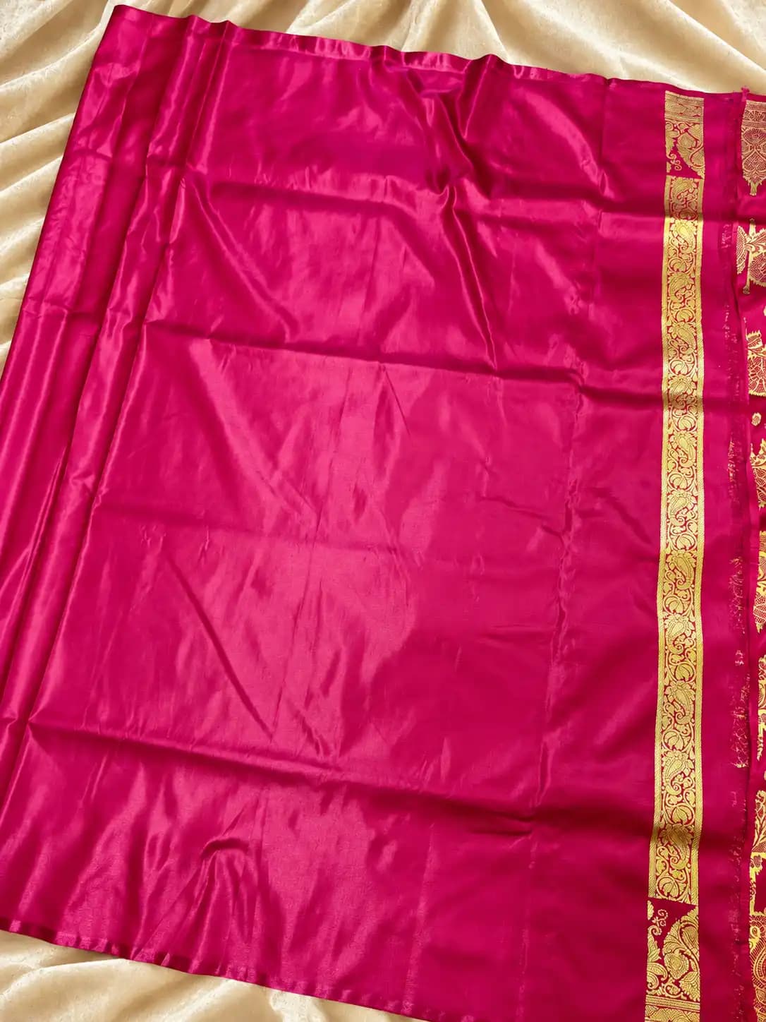 Rani Pink Banarasi Katan Silk Saree