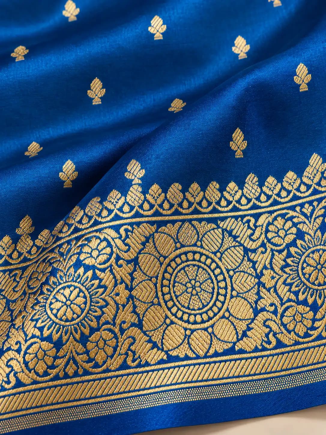 Royal Blue Banarasi Katan Silk Saree