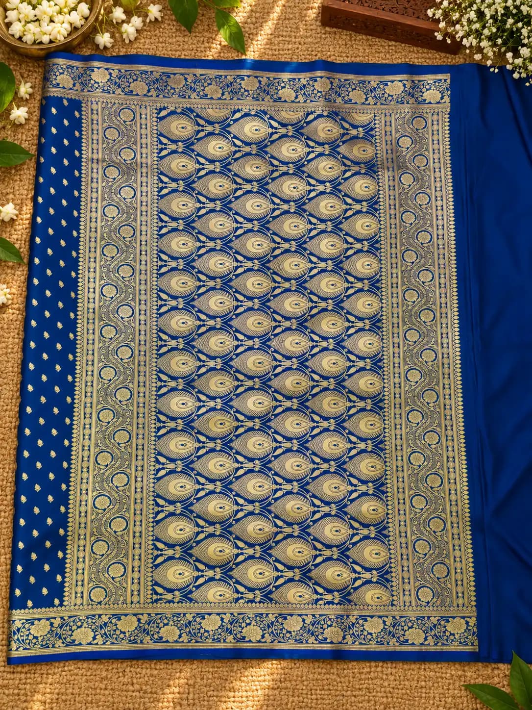 Sapphire Blue Banarasi Katan Silk Saree