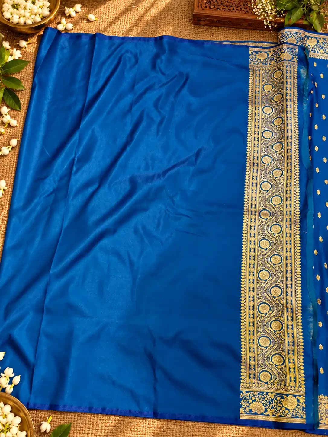 Sapphire Blue Banarasi Katan Silk Saree