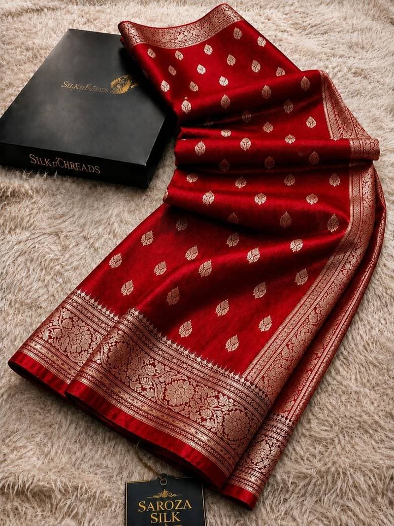 Banarasi All Over Boota Saree Rose Gold Zari